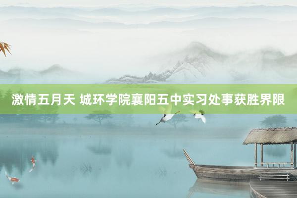 激情五月天 城环学院襄阳五中实习处事获胜界限