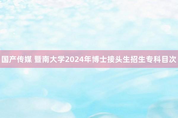 国产传媒 暨南大学2024年博士接头生招生专科目次