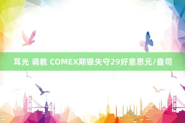 耳光 调教 COMEX期银失守29好意思元/盎司
