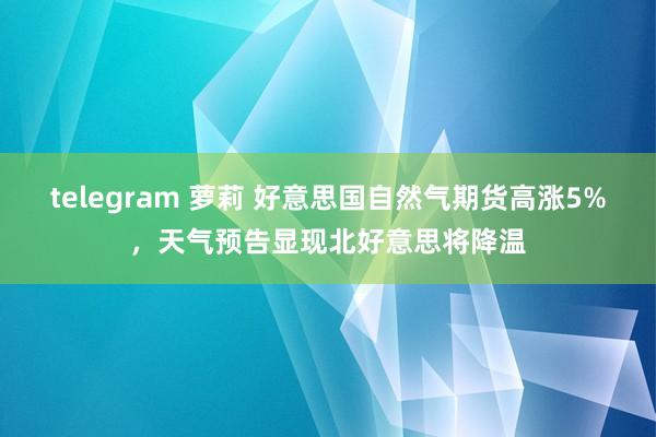 telegram 萝莉 好意思国自然气期货高涨5%，天气预告显现北好意思将降温